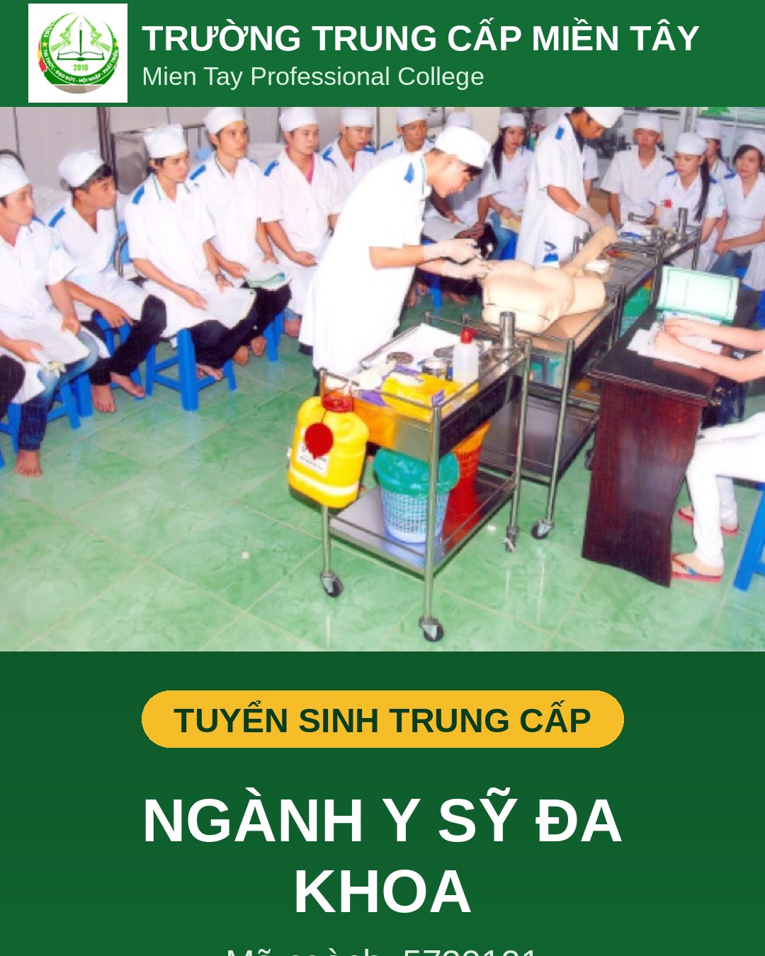 Tuyển sinh trung cấp ngành Y sỹ đa khoa