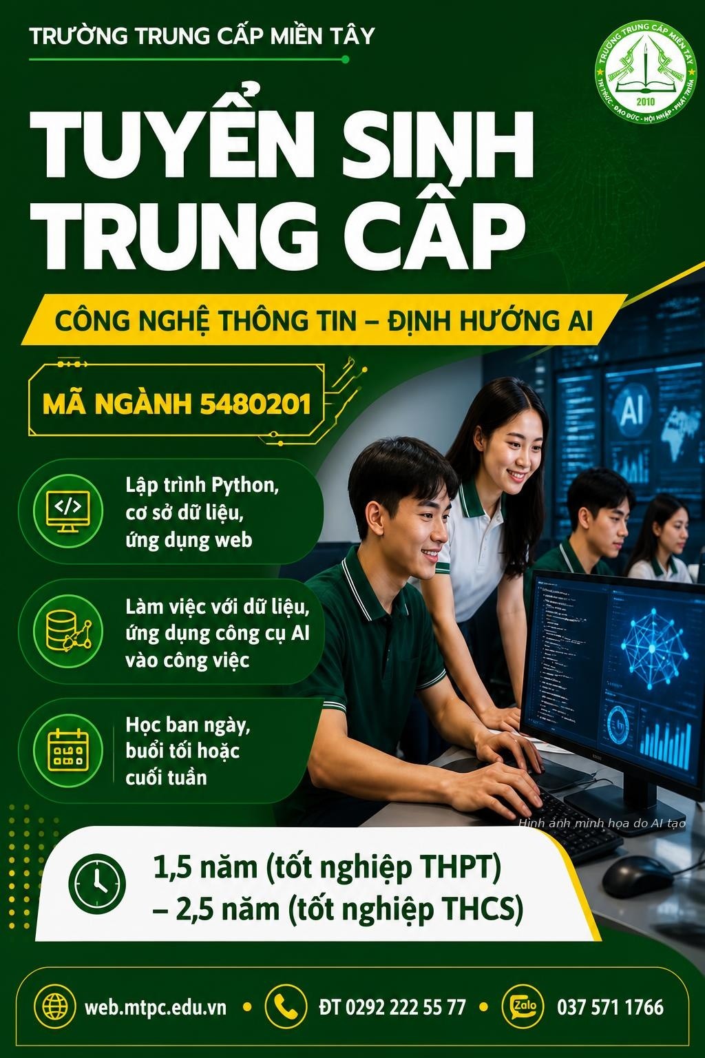 Tuyển sinh trung cấp ngành Công nghệ thông tin – định hướng AI
