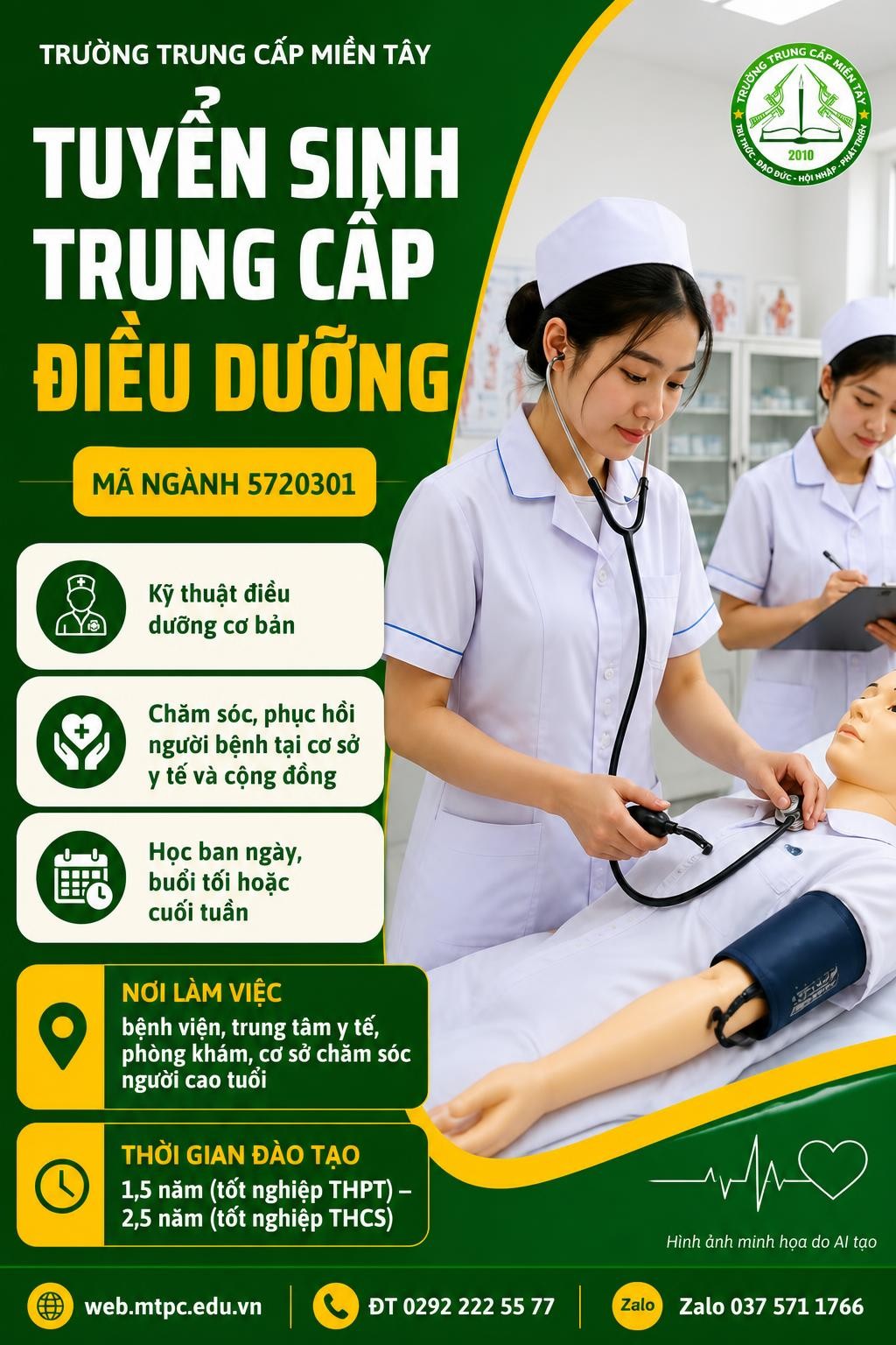 Tuyển sinh trung cấp ngành Điều dưỡng